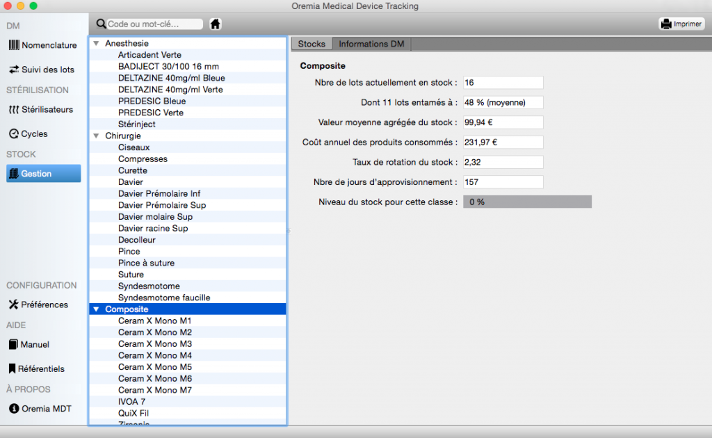 traçabilité gestion des stock oremia MDT